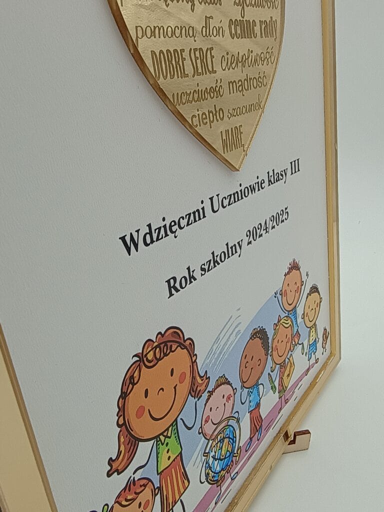 Tablica pamiątkowa akrylowa - podziękowanie, kolorowy druk