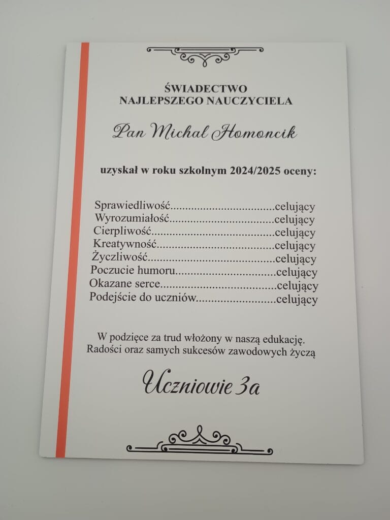 Tablica pamiątkowa akrylowa - podziękowanie -  świadectwo szkolne
